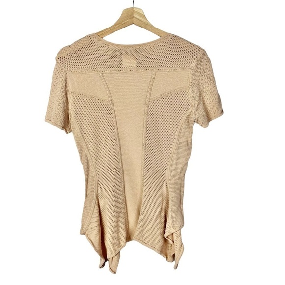 BCBGMaxAzria Bare Light Pink Knit Short Sleeve Blouse M - Picture 2 of 4